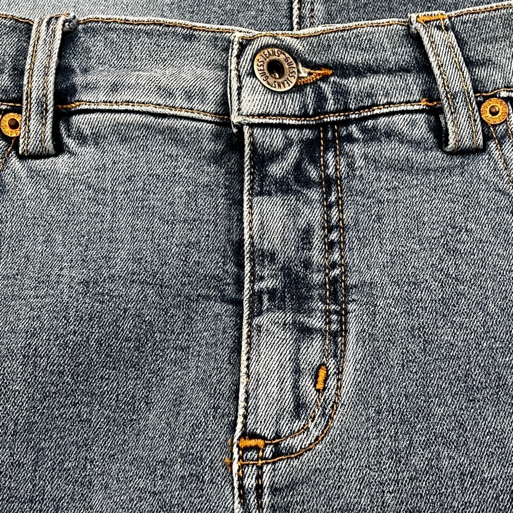 Classic [GUESS] Vintage Denim Pencil Skirt | Blue Jean Mini Skirt | 30 · Medium - Picture 7 of 13